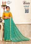 Aasmani 91 By Kalpatru Chiffon Jari Bandhani Printed Sarees Wholesale Shop In Surat